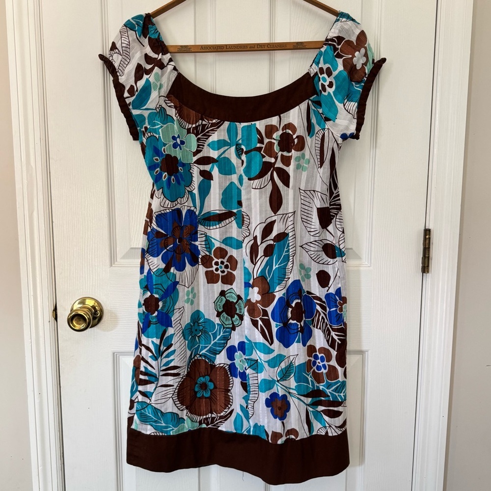 Vintage Amanda Lane Hawaiian Floral Cotton Dress Size 10 Tropical Print Resort - Picture 5 of 5